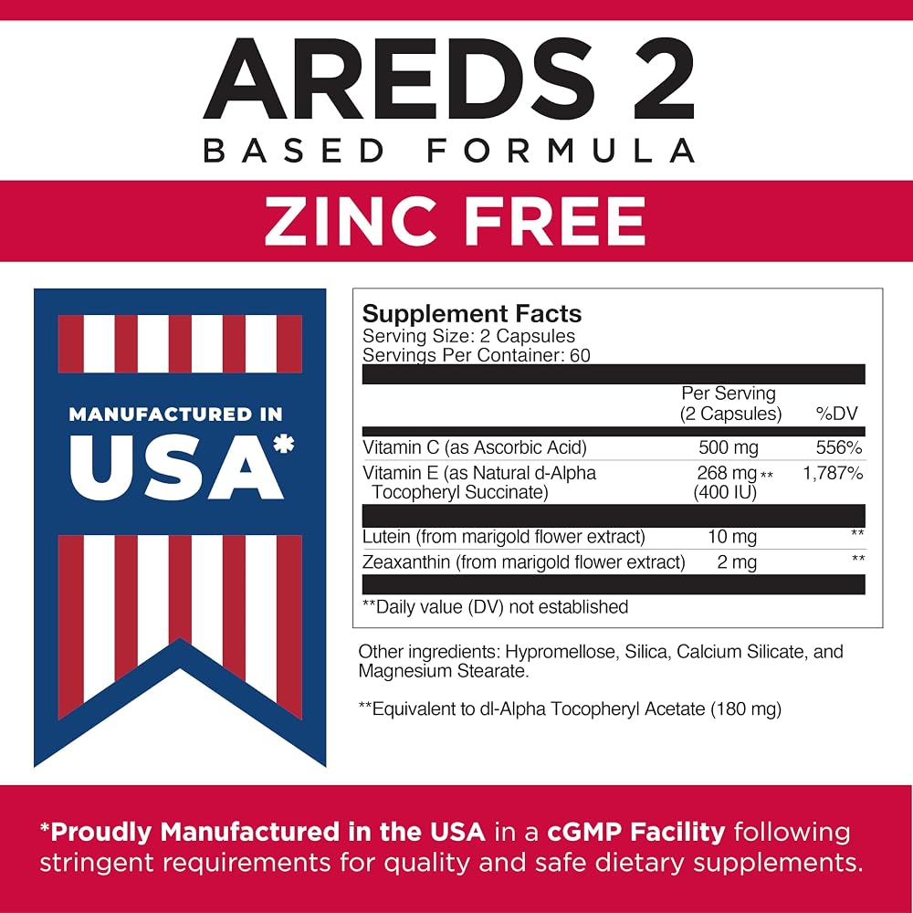 Viteyes AREDS 2 Zinc Free Macular Support - 120 Capsules - image 5