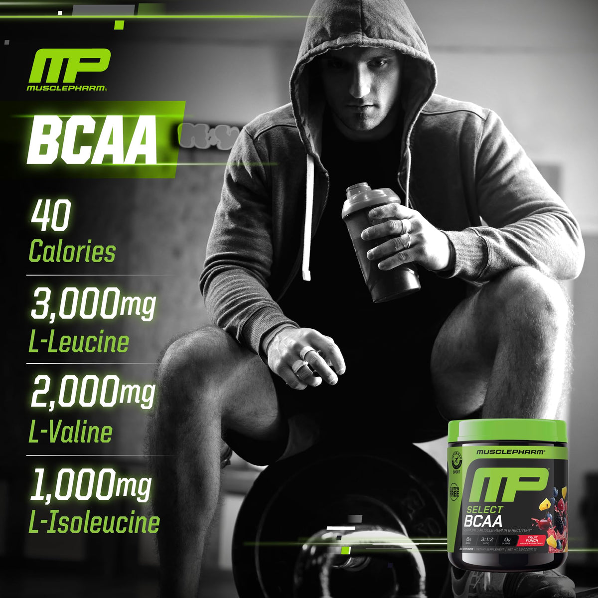 Muscle Pharm Select BCAA Powder Fruit Punch - 30 Servings - image 5