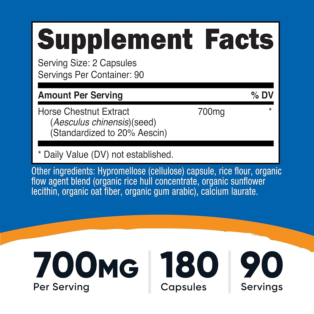 Nutricost Horse Chestnut Extract 700mg - 180 Capsules - image 2