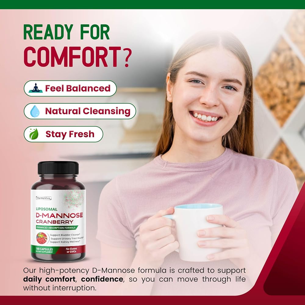 HarmoVira Liposomal D-Mannose 5-in-1 for Urinary Wellness - 180 Capsules - image 2