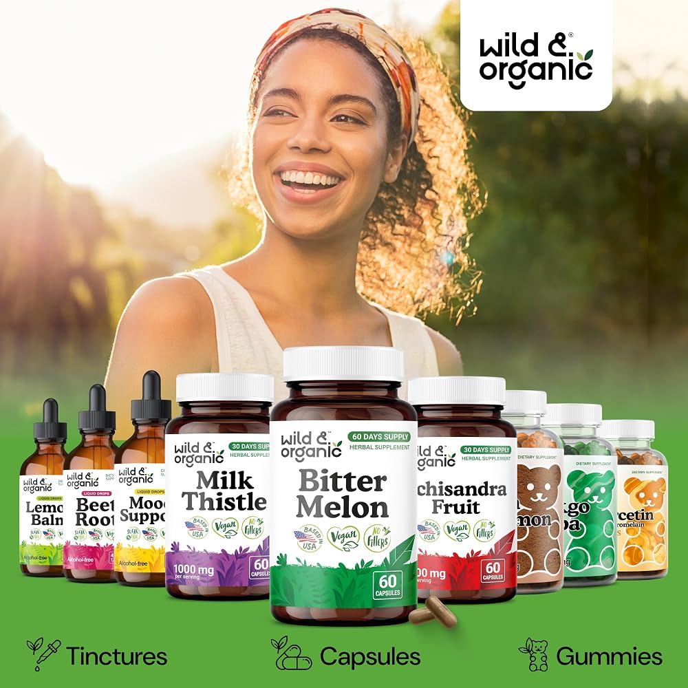 Wild & Organic Bitter Melon Capsules 500 mg - Digestive Support
