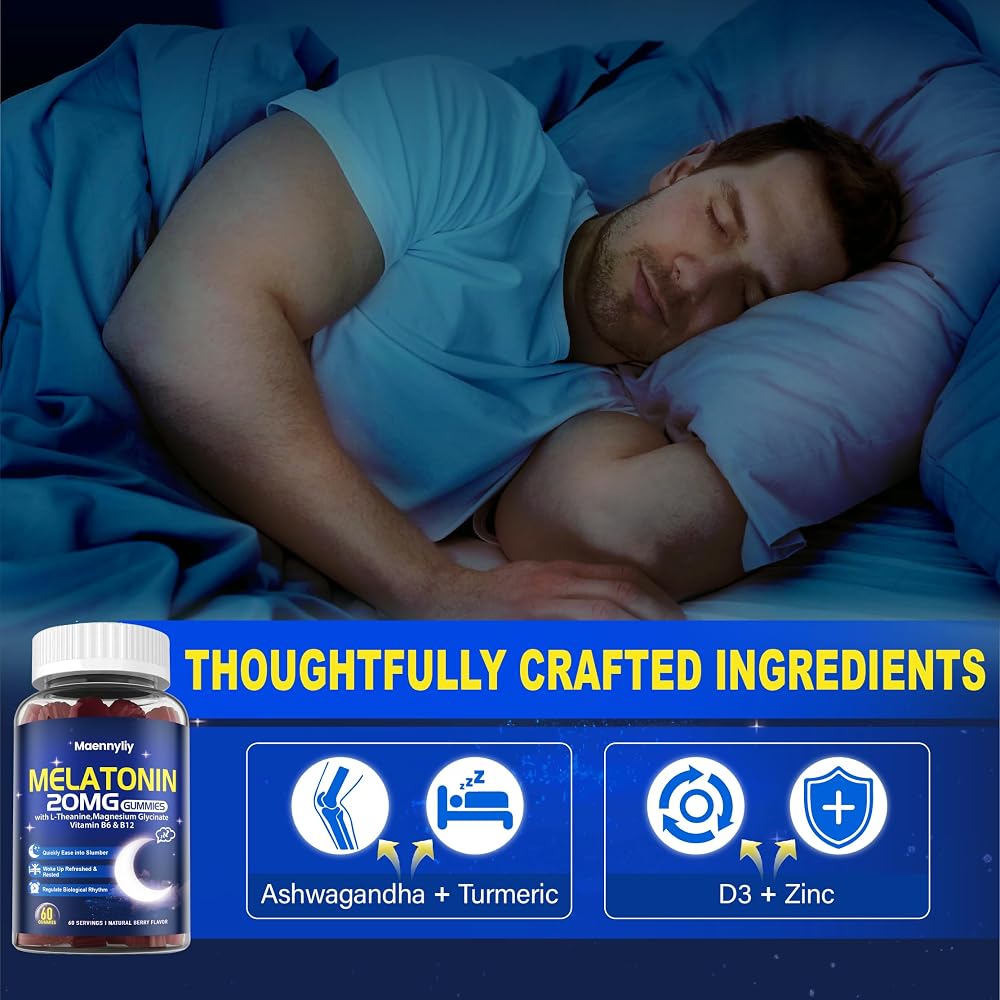 Maennyliy Melatonin 20mg Gummies for Adults - Sugar Free Melatonin