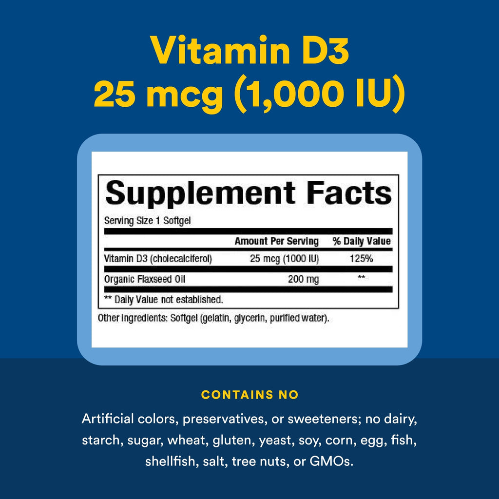 Natural Factors Vitamin D3 1000 IU Bone & Immune Support - 180 Tablets - image 4
