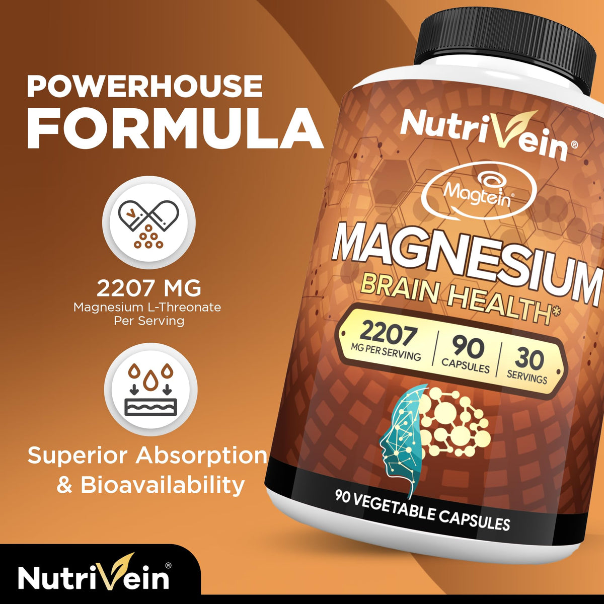 Nutrivein Magnesium L-Threonate 2207mg - 90 Capsules - image 4