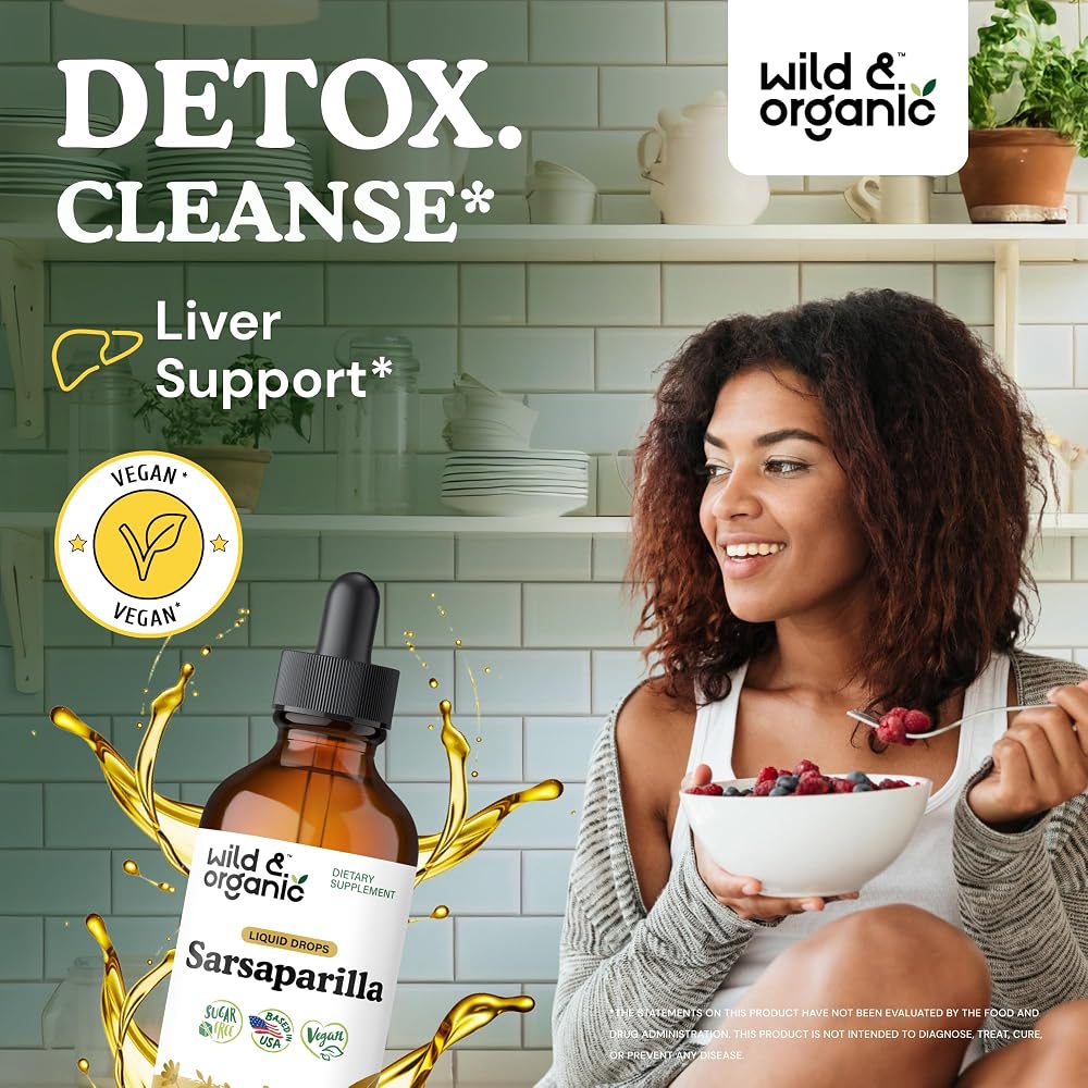 Wild & Organic Sarsaparilla Root Tincture - Detox Cleanse Support - 4 - image 2