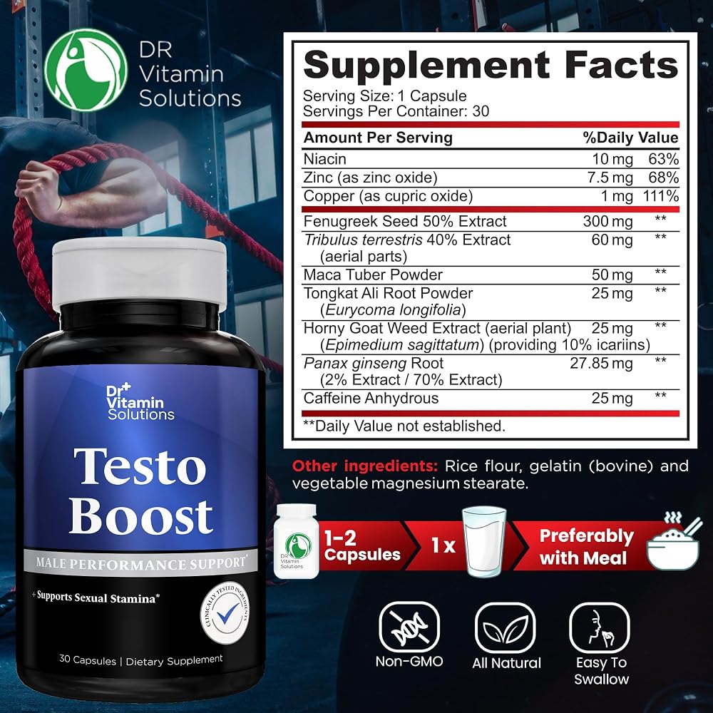 DR VITAMIN SOLUTIONS Testosterone Booster for Men - Tongkat Ali