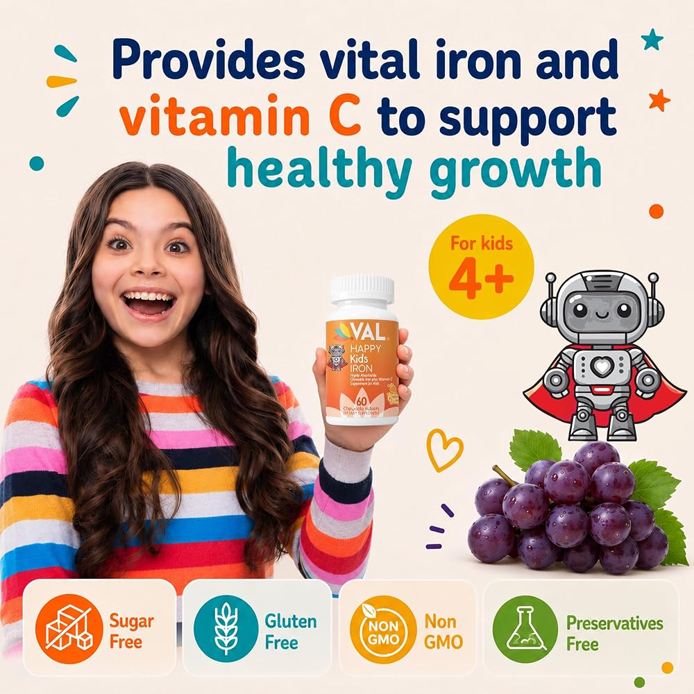 VAL Happy Kids Iron Supplements Chewable Tablets - 60 Count - image 4