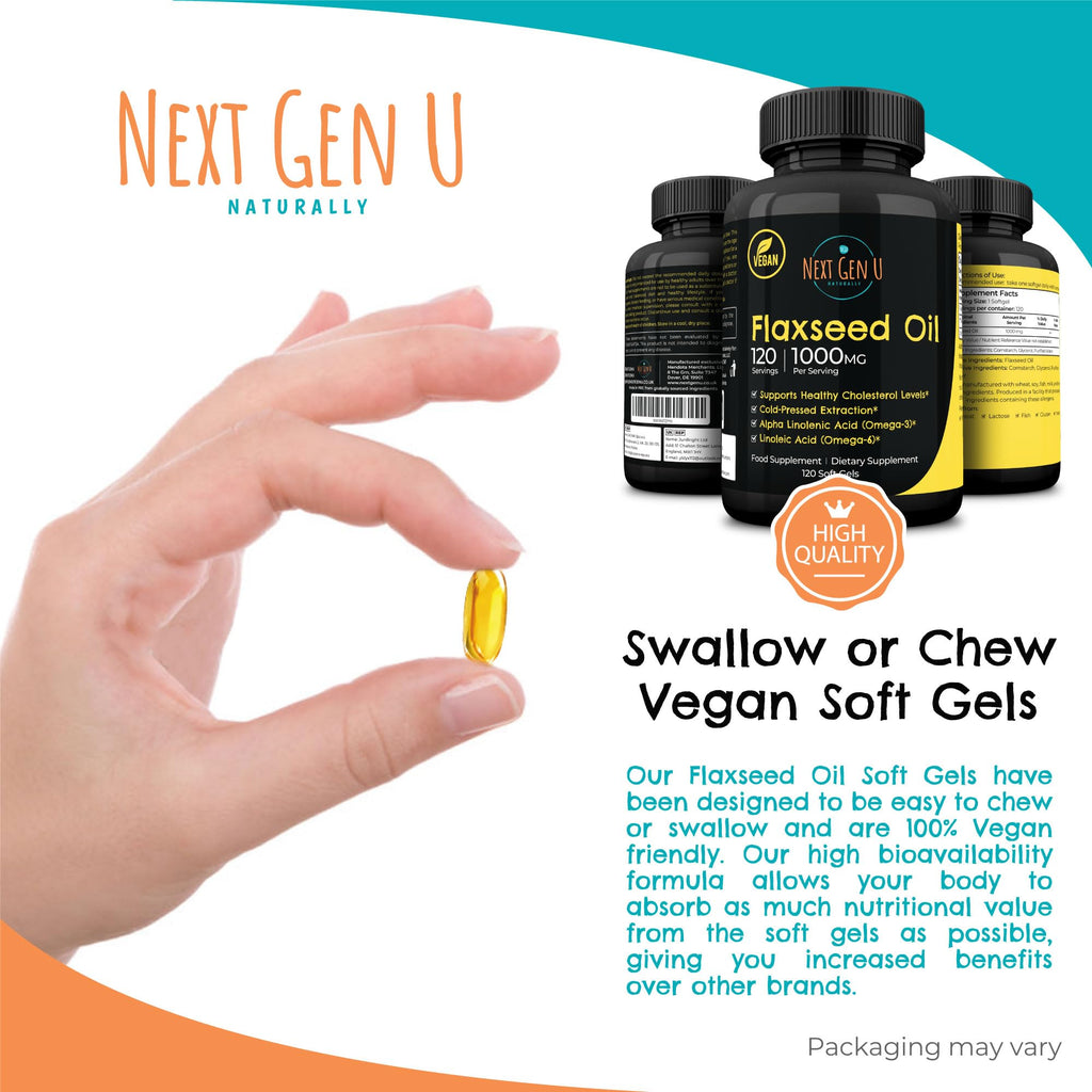 NGU Next Gen U Flaxseed Oil Omega 3, 6, 9 - 120 Softgels - image 4