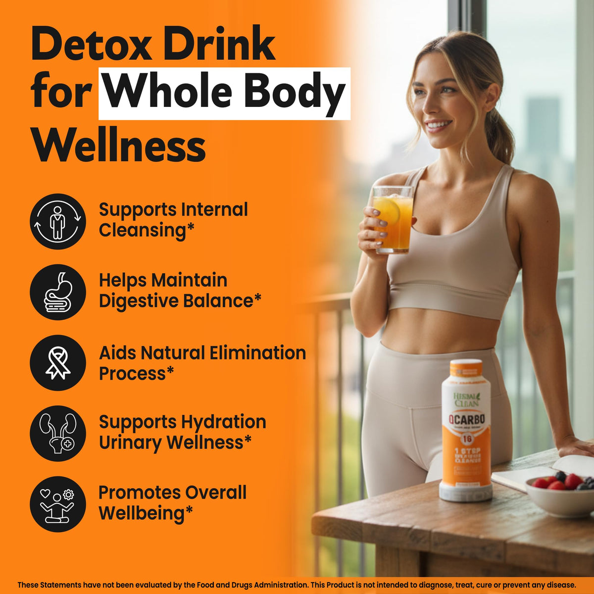 Herbal Clean Qcarbo16 Same-Day Detox Cleanse Drink (16 fl oz) - image 5