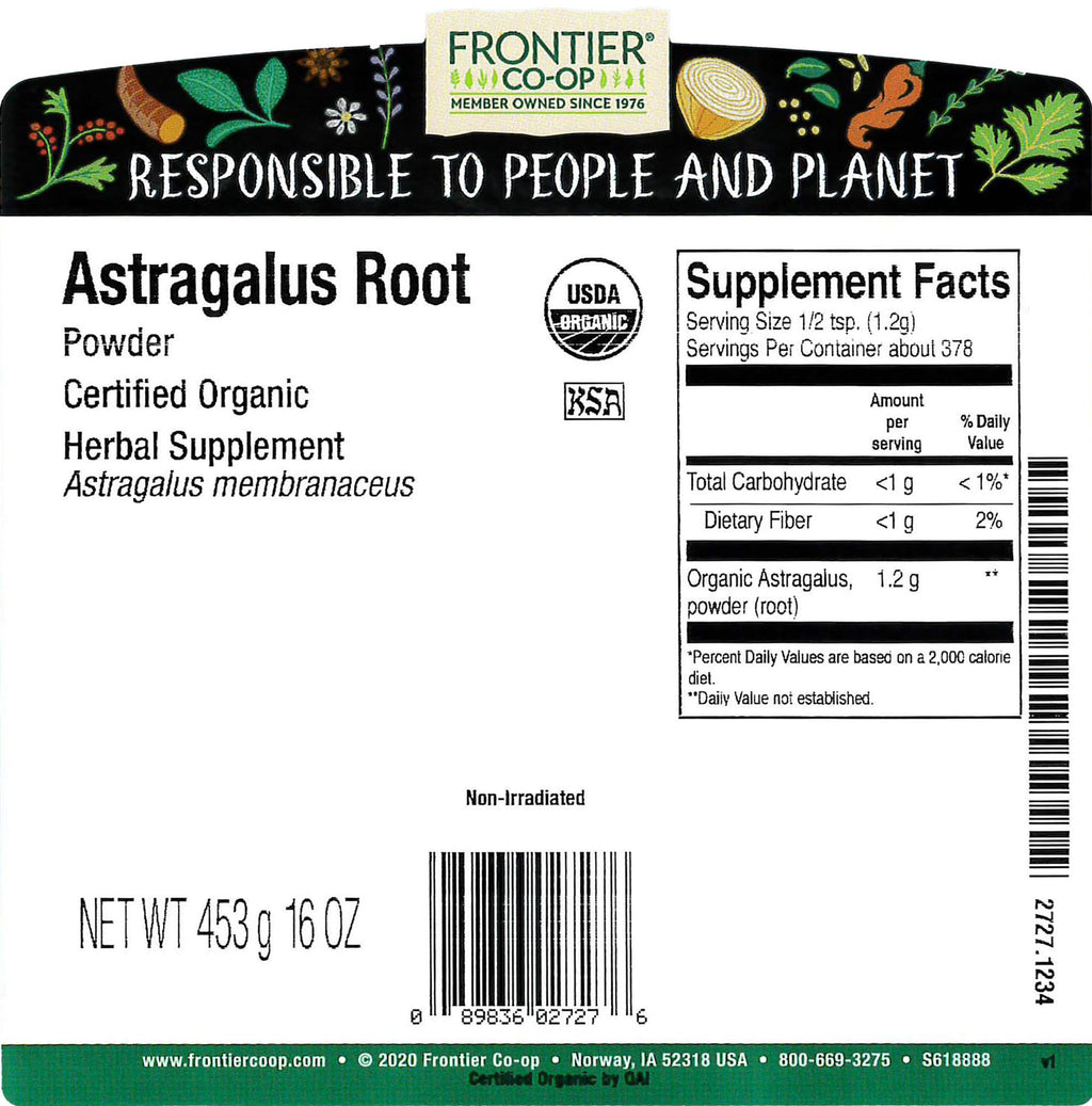 Frontier Co-op Organic Astragalus Root Powder - 1 Pound - image 2