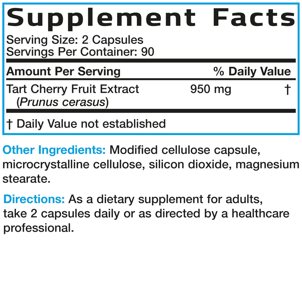 Bronson Tart Cherry Maximum Strength - 180 Vegetarian Capsules - image 6