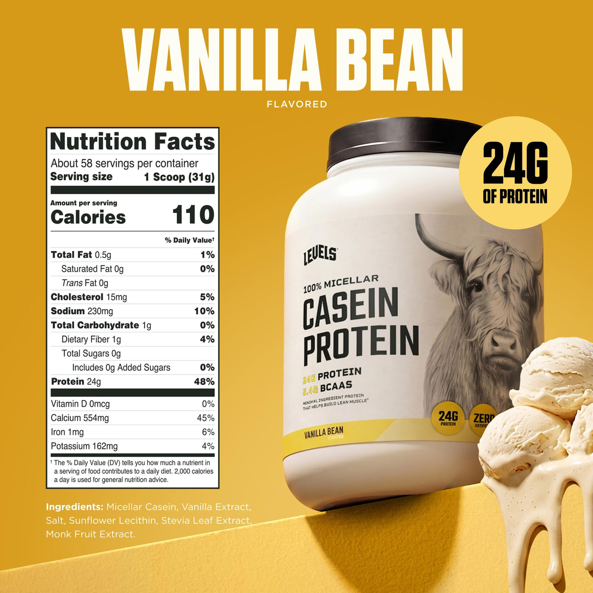 Levels 100% Micellar Casein Protein