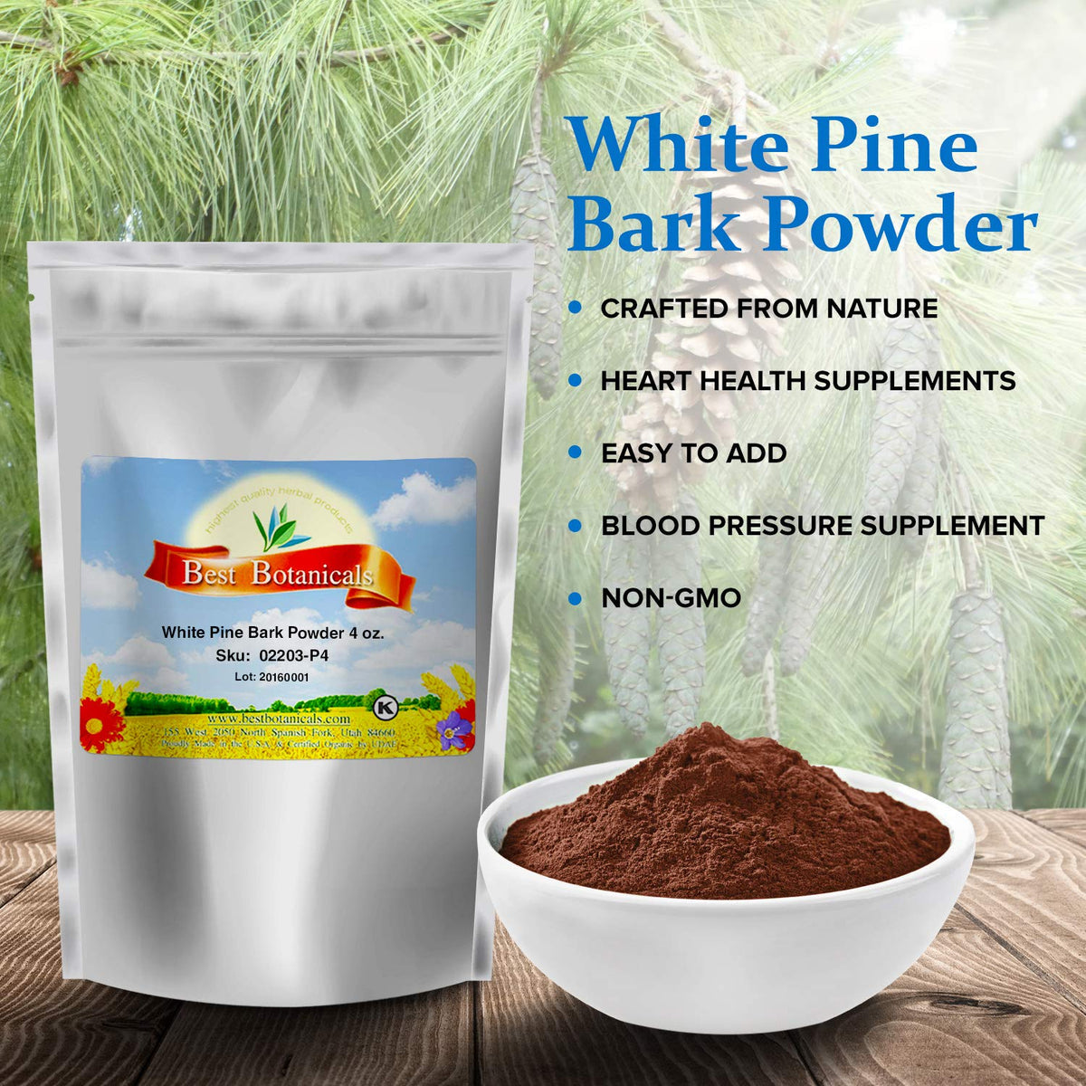 Best Botanicals White Pine Bark Powder - 4 oz - image 2