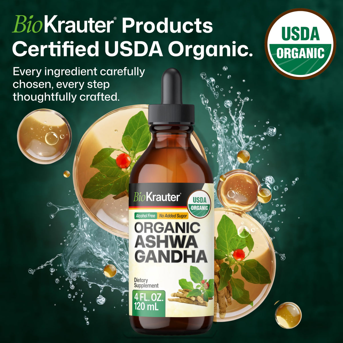 BIO KRAUTER Organic Ashwagandha Drops for Mood Support - 4 Fl Oz - image 3