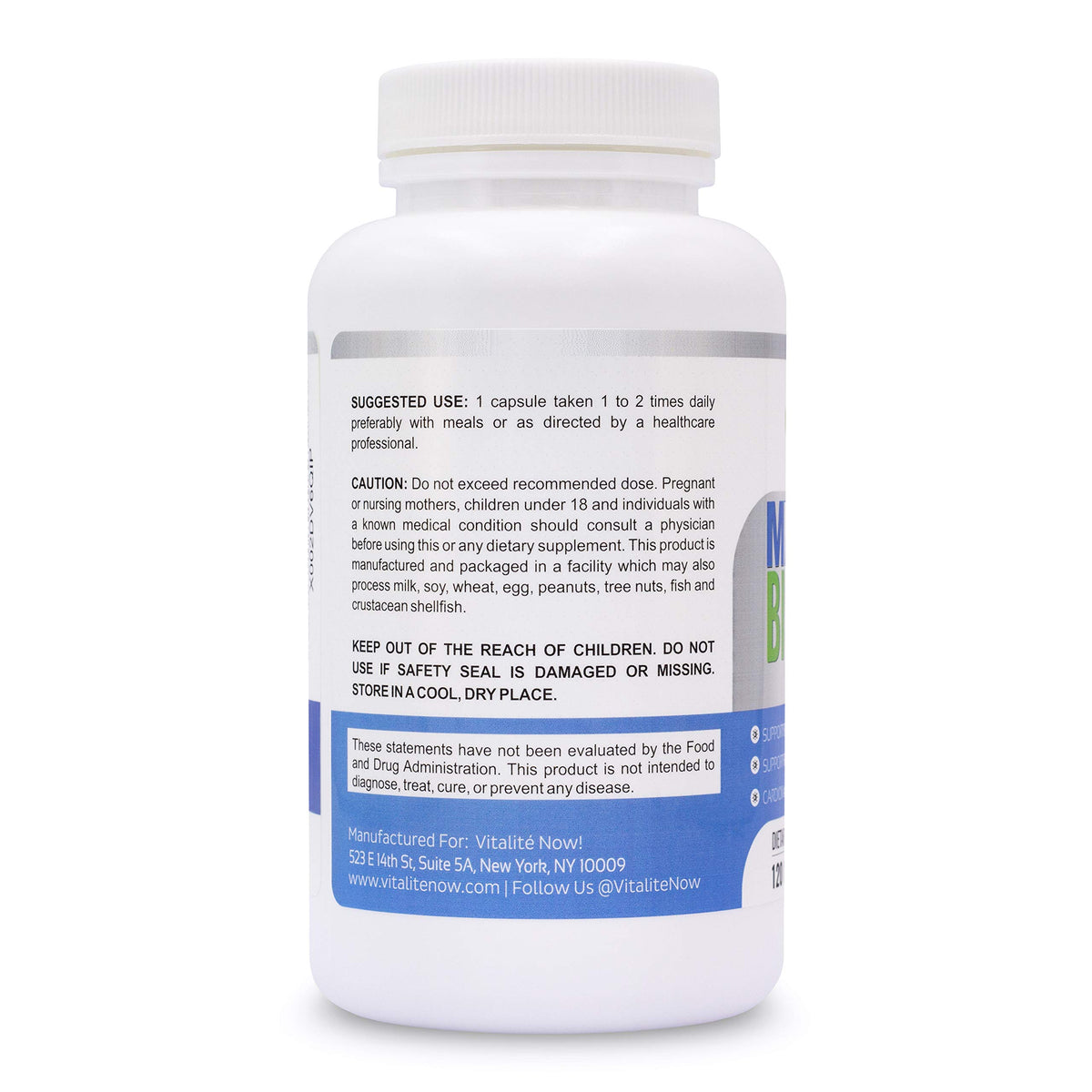 Vitalité Now! Magnesium Bisglycinate 200mg - 120 Capsules - image 5