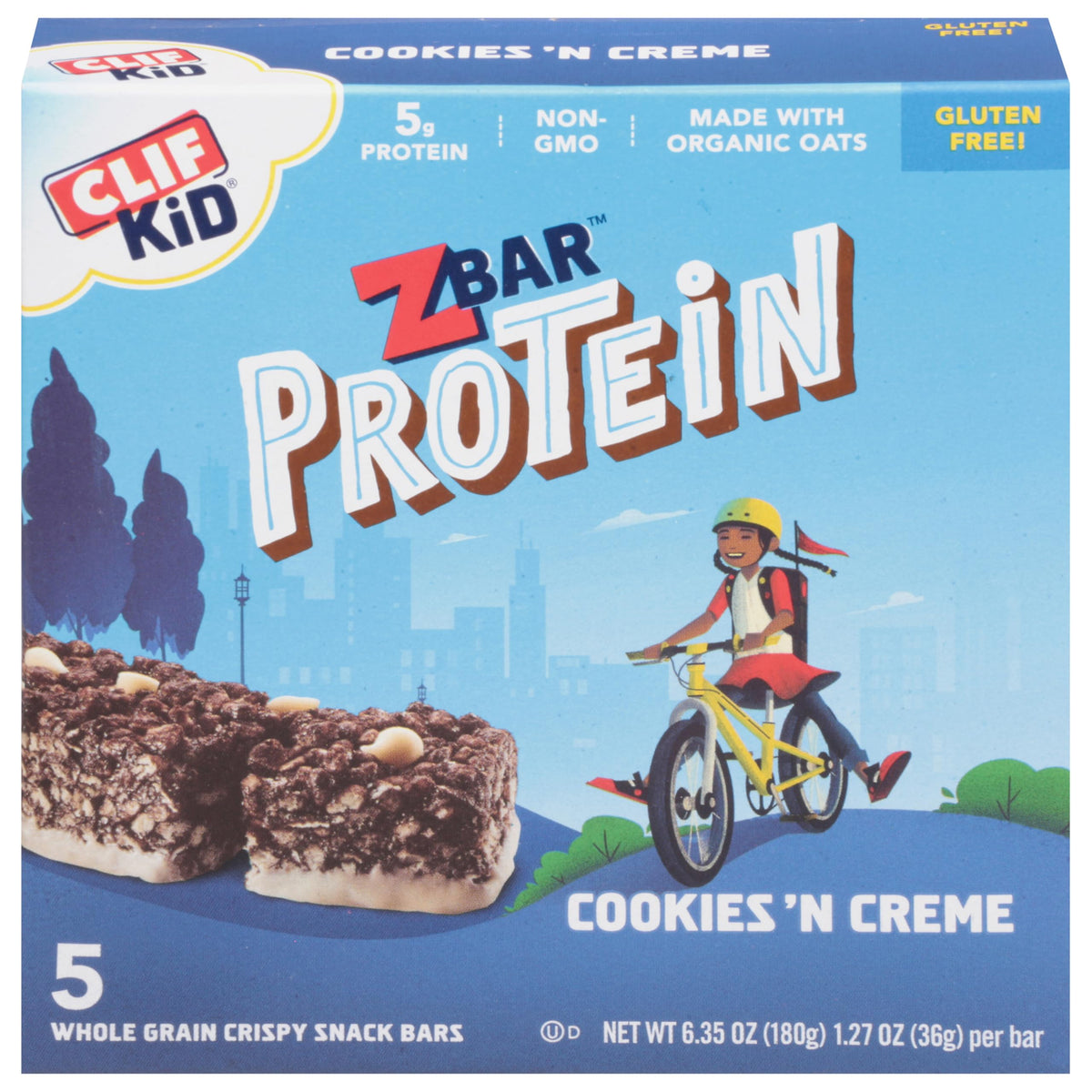 CLIF Bar ZBar Protein for Kids Cookies n Creme - 5 Bars