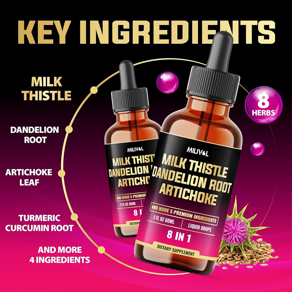 MILIVOL 8in1 Milk Thistle Liquid Drops - 60 Days Supply - image 3