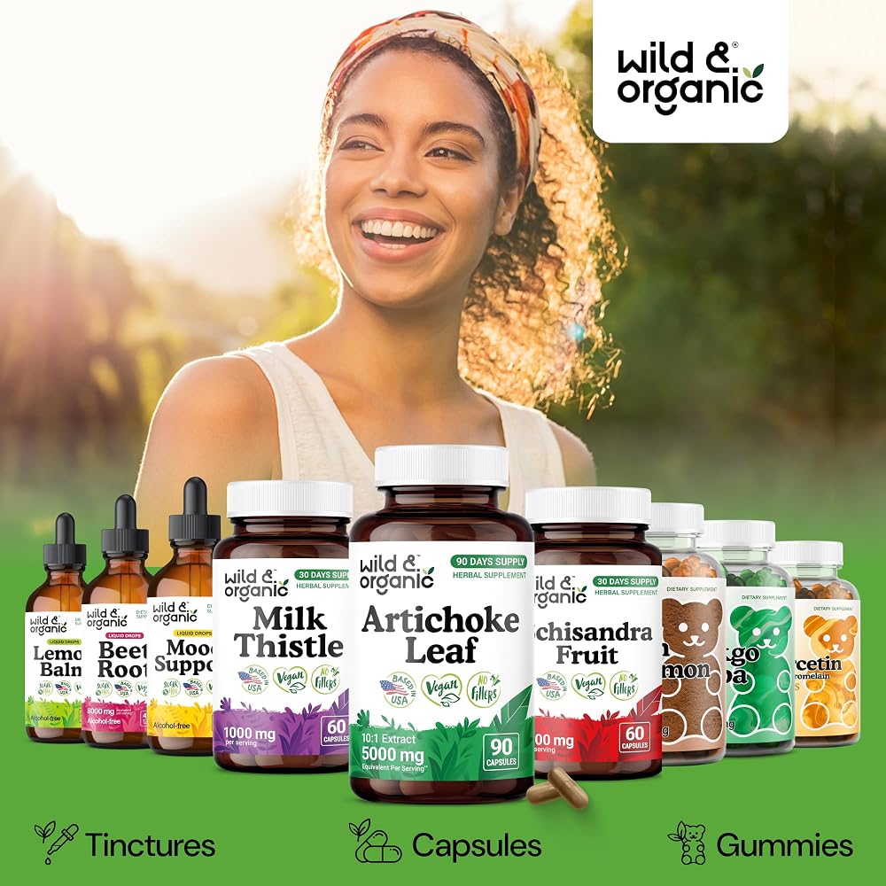 Wild & Organic Artichoke Extract 500 mg Capsules - 90 Count - image 6