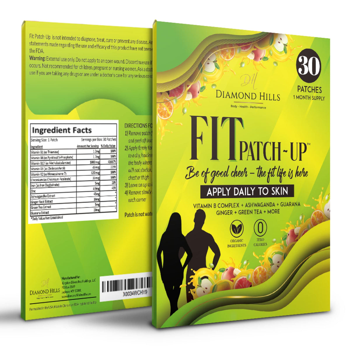Diamond Hills Fit Patch-Up B12 Patches - 30 Count