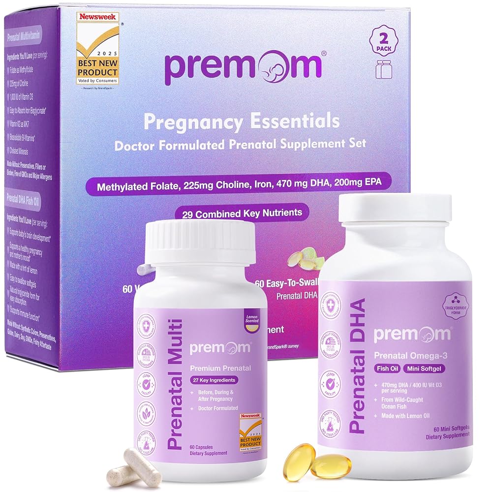 Premom Prenatal Vitamins & DHA Bundle - 30 Servings