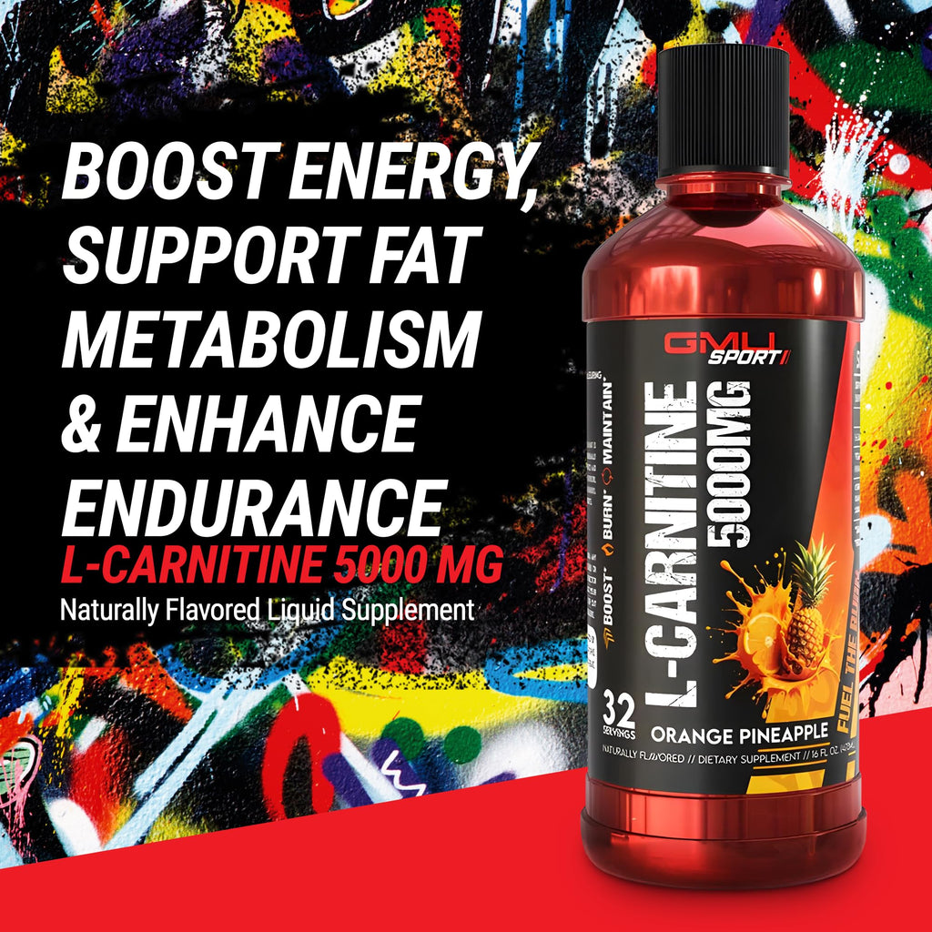 GMU Sport Liquid L-Carnitine 5000mg Orange Pineapple - 32 Servings - image 2
