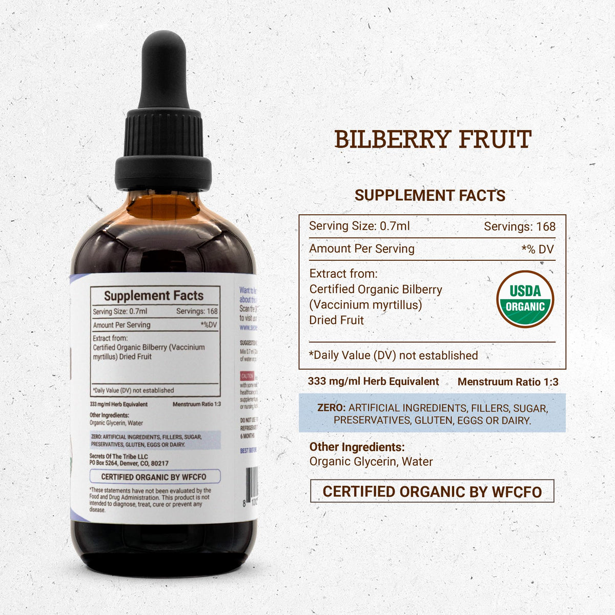 Secrets of the Tribe Bilberry Fruit Tincture Alcohol-Free Extract