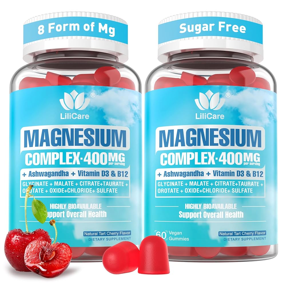 LILICARE Sugar Free Magnesium Gummies 400mg for Women Men