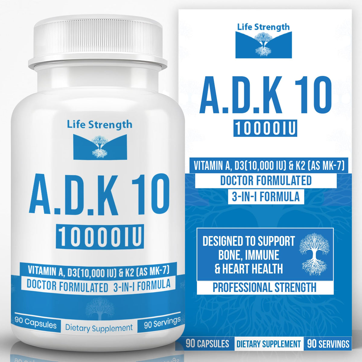 LifeStrength ADK 10 Double Strength 90 CT Physician Formulated