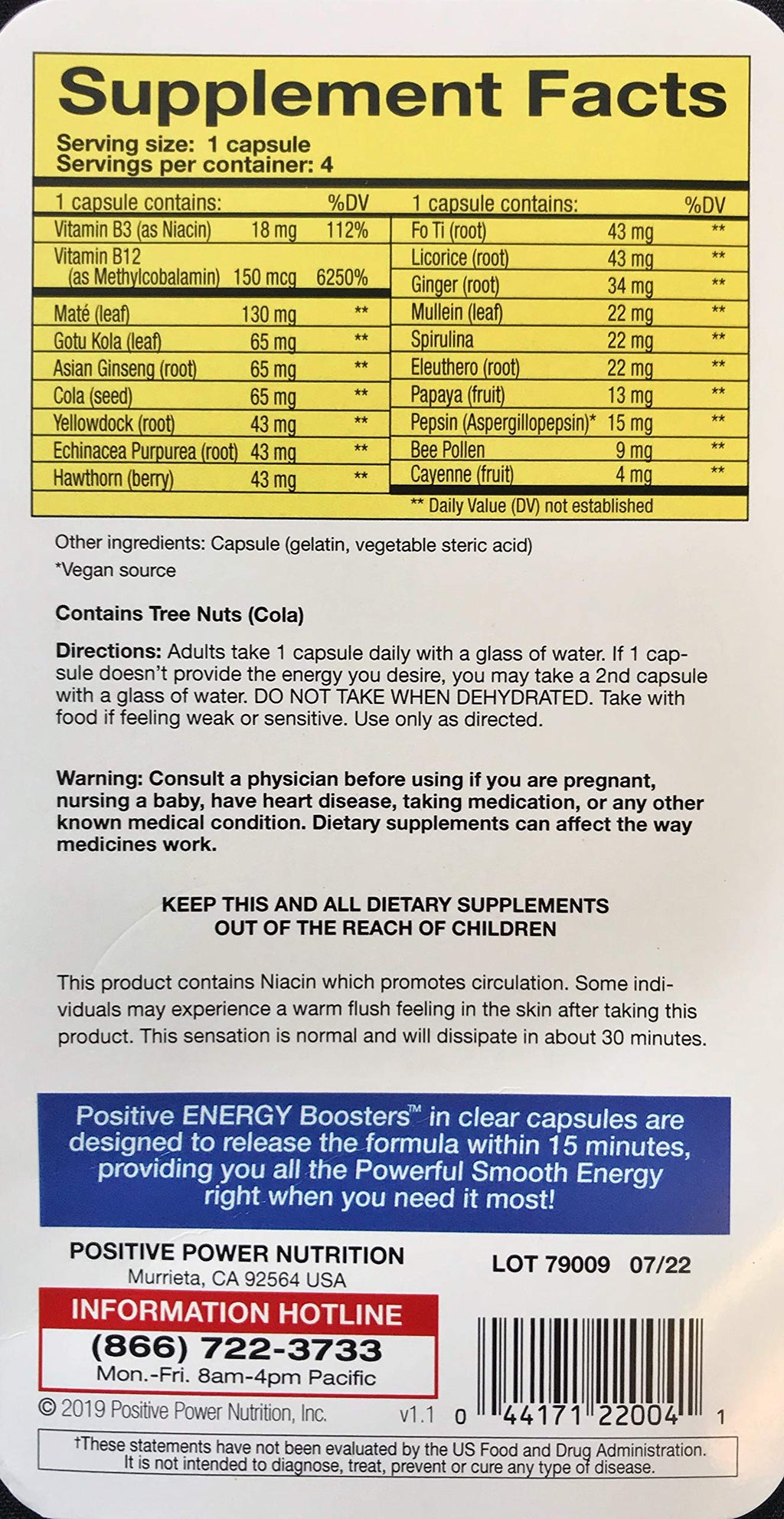Positive Power Energy Booster - 60 Capsules - image 4