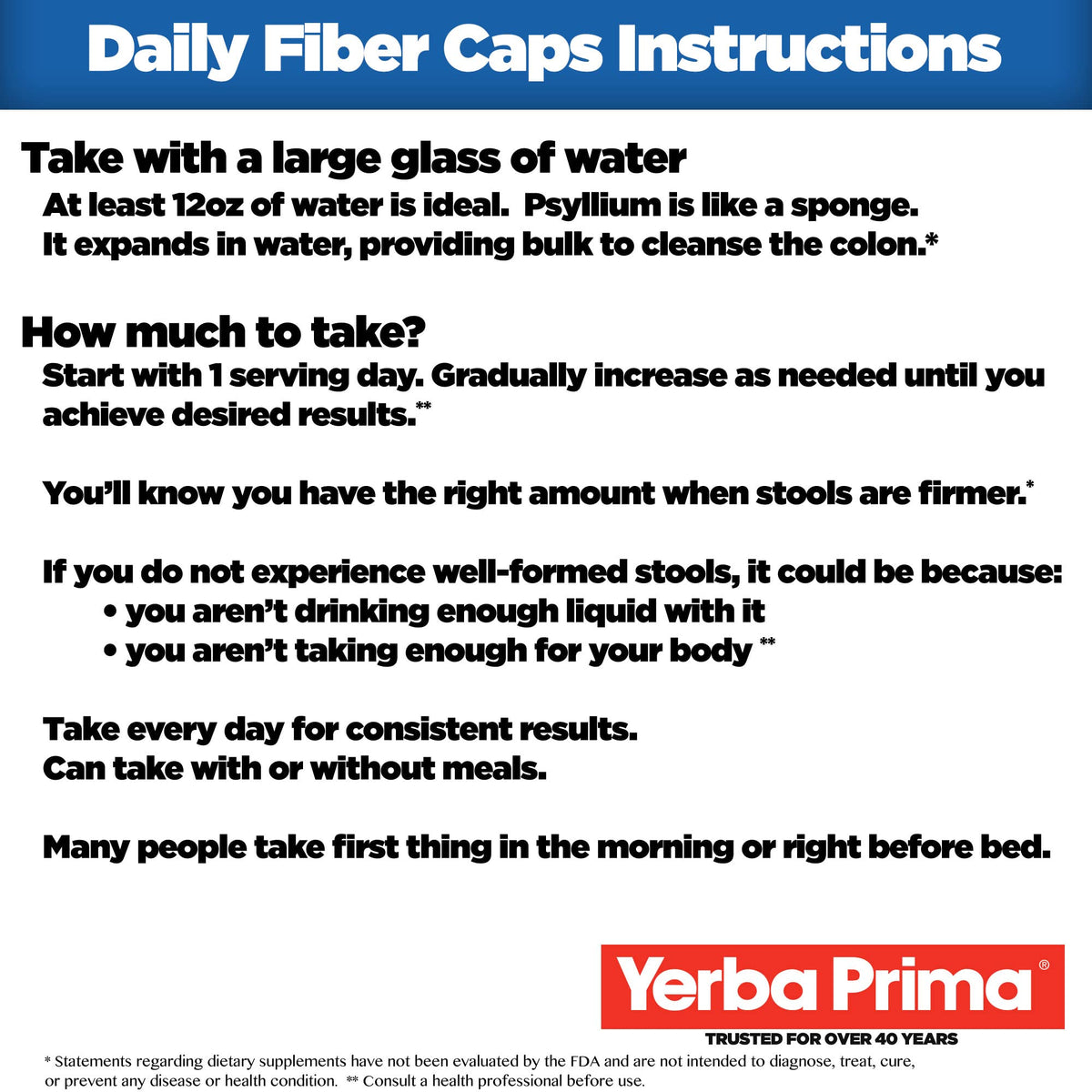 Yerba Prima Daily Fiber Caps Formula - 400 Capsules - image 3