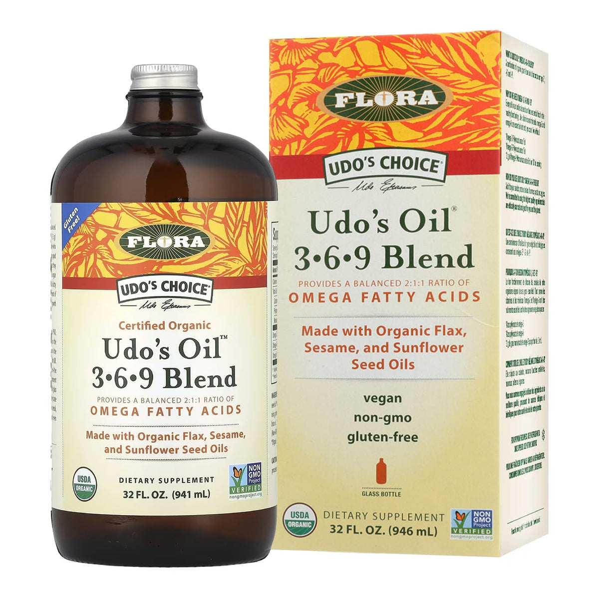 Flora Udo's Oil Omega 3•6•9 Blend Organic - 32 fl. oz.