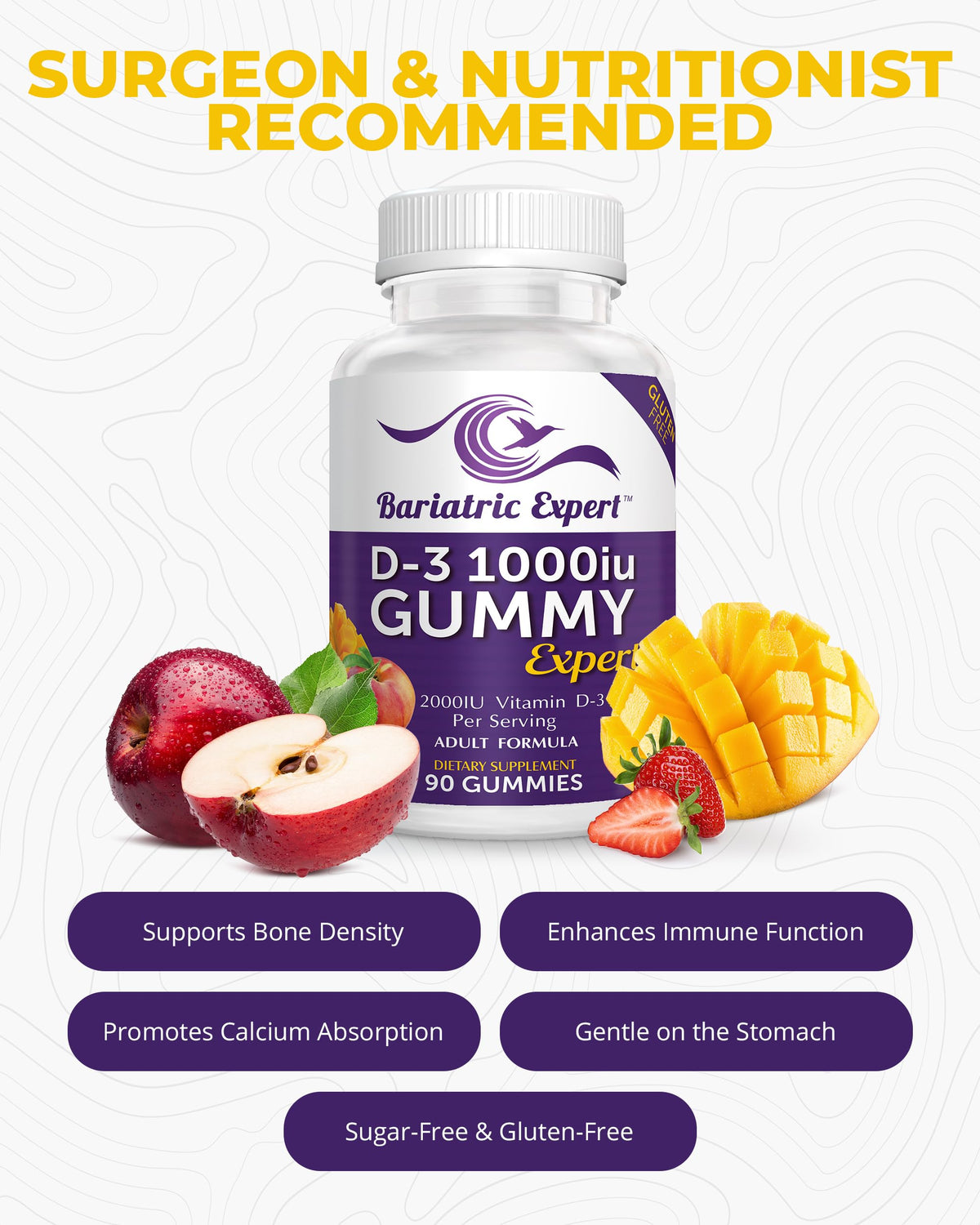 Bariatric Food Expert D3 Vitamin Gummies - 90 Count - image 2