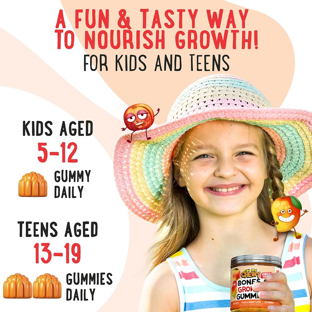 OH MY CHEWY Height Growth Vitamin Gummies for Kids & Teens - 60 Gummies - image 5