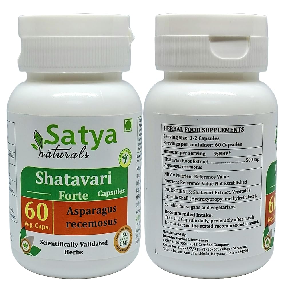 Satya Naturals Shatavari Forte Capsules 500 mg. 60 Veg. Capsule