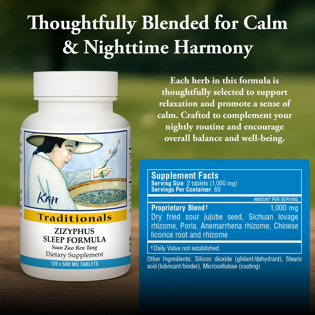 Kan Herb Zizyphus Sleep Formula Herbal Blend - 120 Tablets - image 3