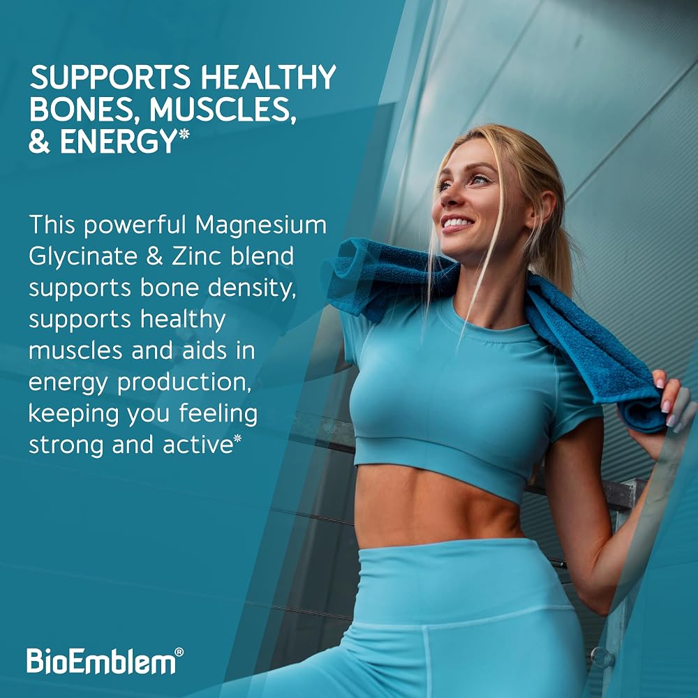 BioEmblem Magnesium Glycinate & Zinc 300mg - 90 Capsules - image 4
