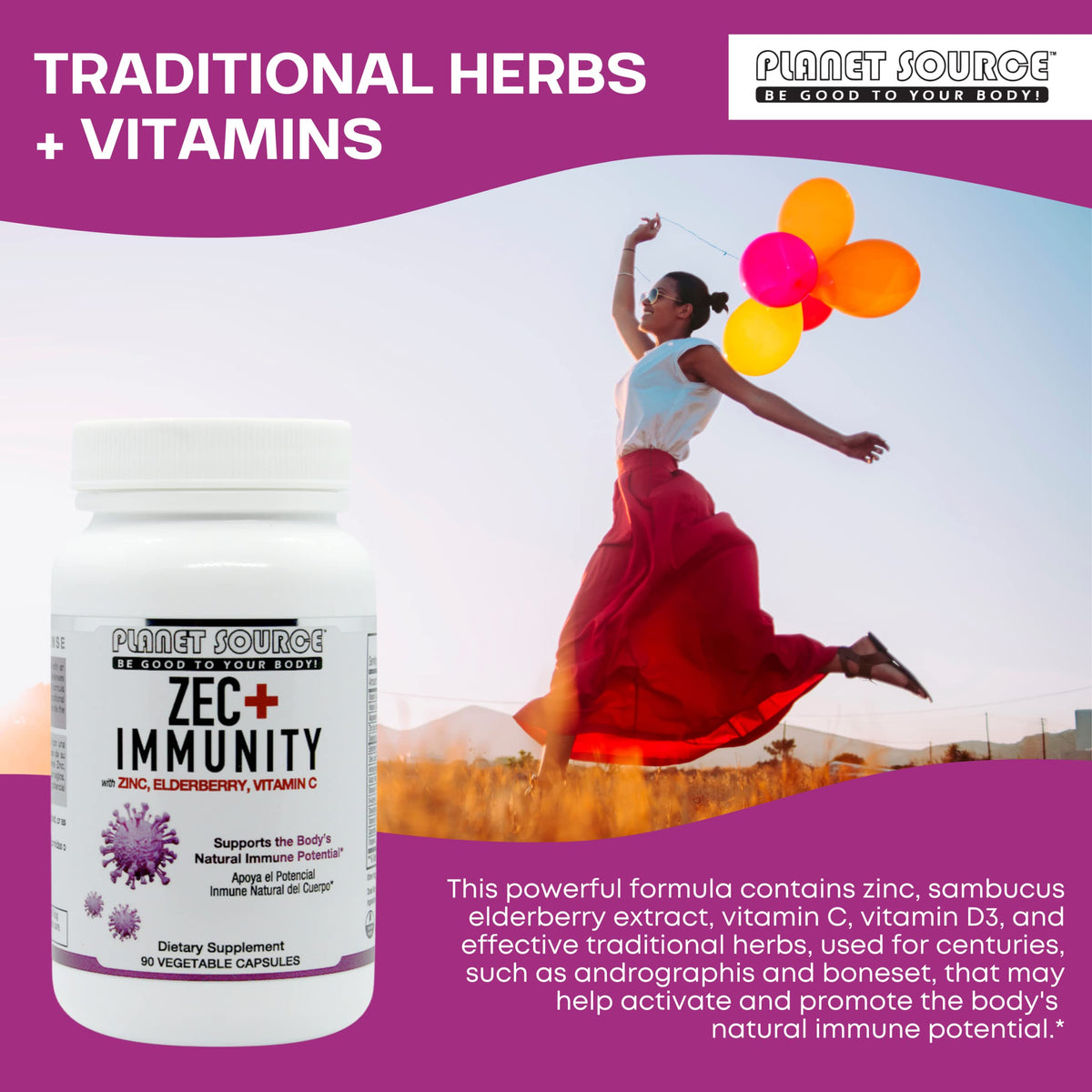 Planet Source ZEC+ Immunity Supplement with Zinc, Elderberry & Vitamin C - image 4