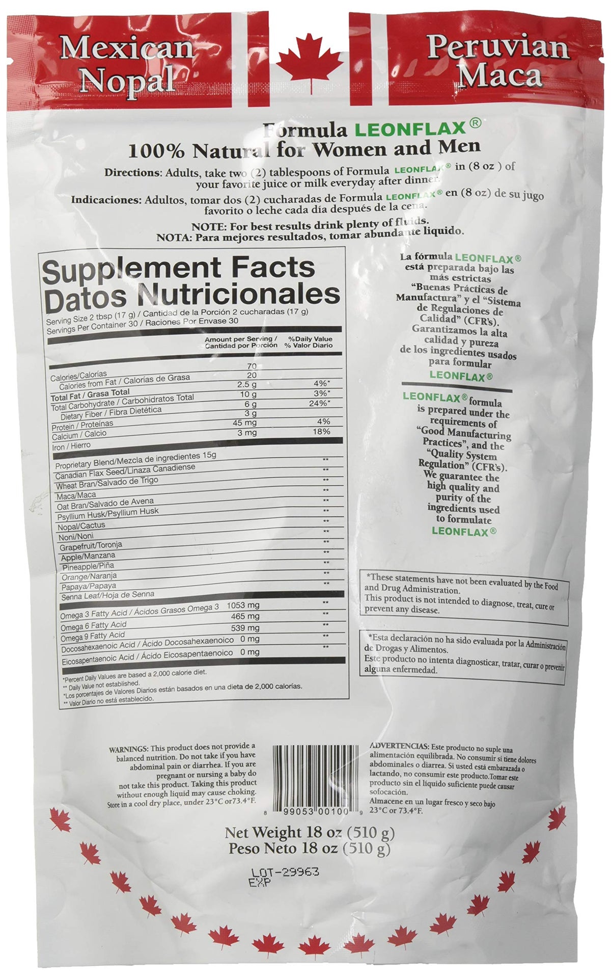 Quilom Leonflax 100% Canadian Flax Seed Powder - 36 Ounces (Pack of 2) - image 2