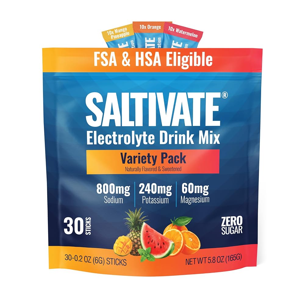 Saltivate Electrolytes Powder, Sugar Free, 800mg Sodium
