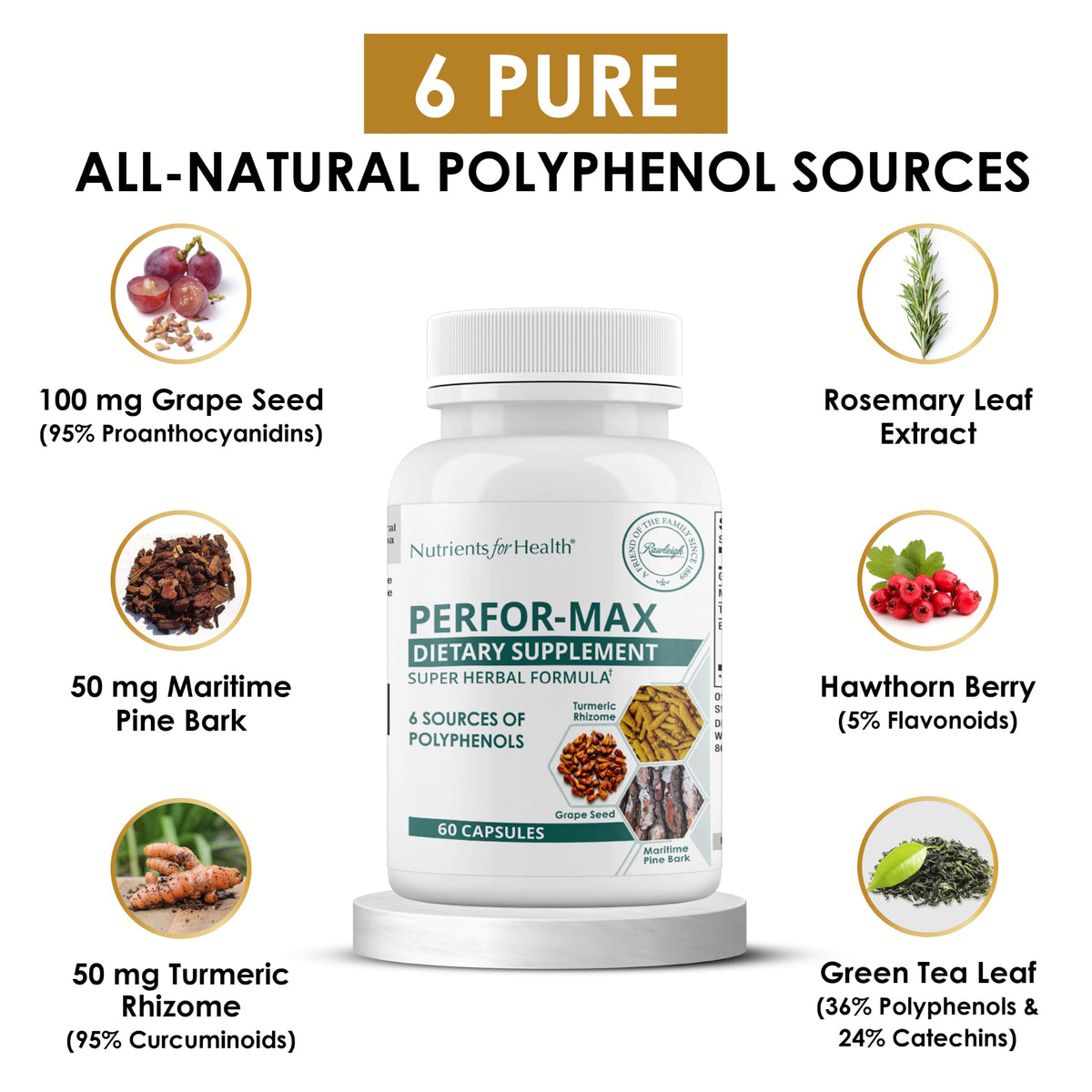 Rawleigh Perfor-Max Antioxidant Blend Polyphenol Complex - 60 Capsules - image 2