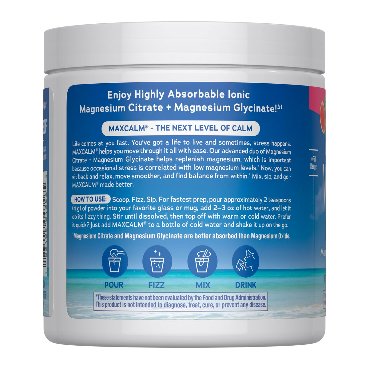 Natural Vitality Calm Magnesium Powder Watermelon - 8 oz - image 3