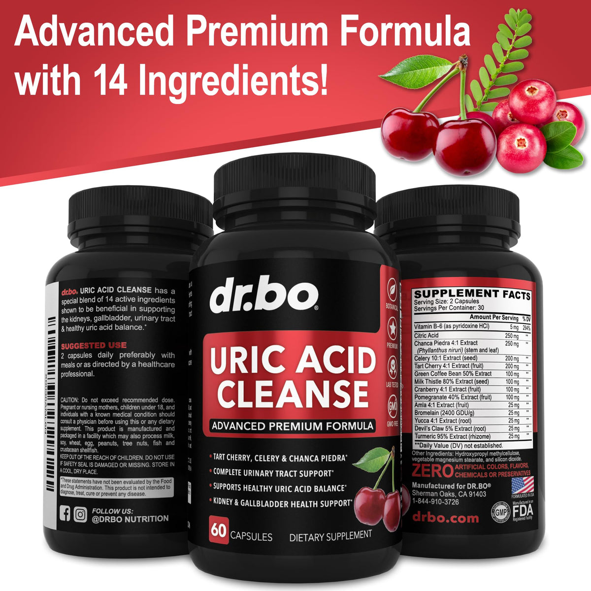 DR. BO Uric Acid Cleanse Support Supplement - 60 Capsules - image 6