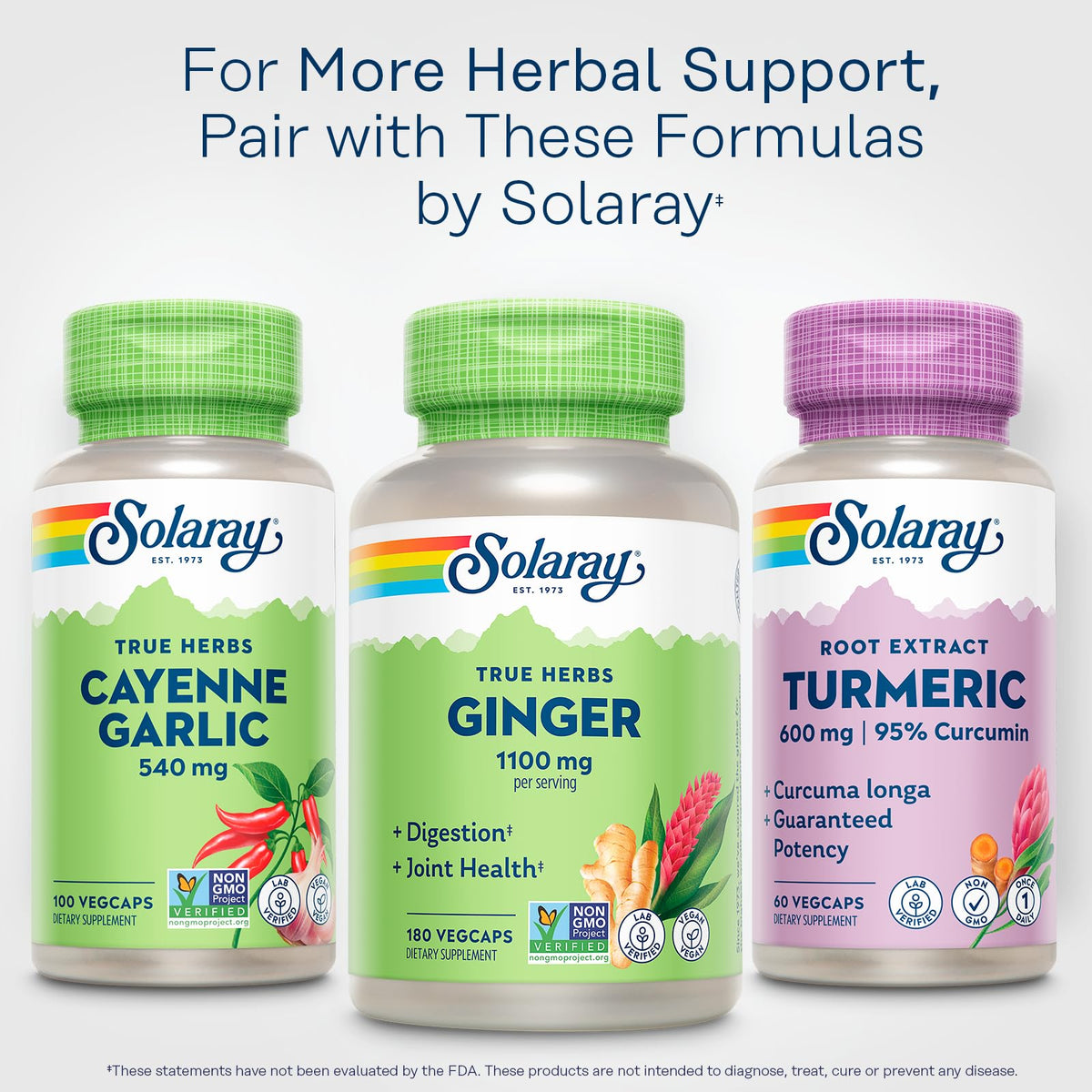 SOLARAY Cayenne Garlic 540 mg Supplement - 100 Vegetarian Capsules - image 6