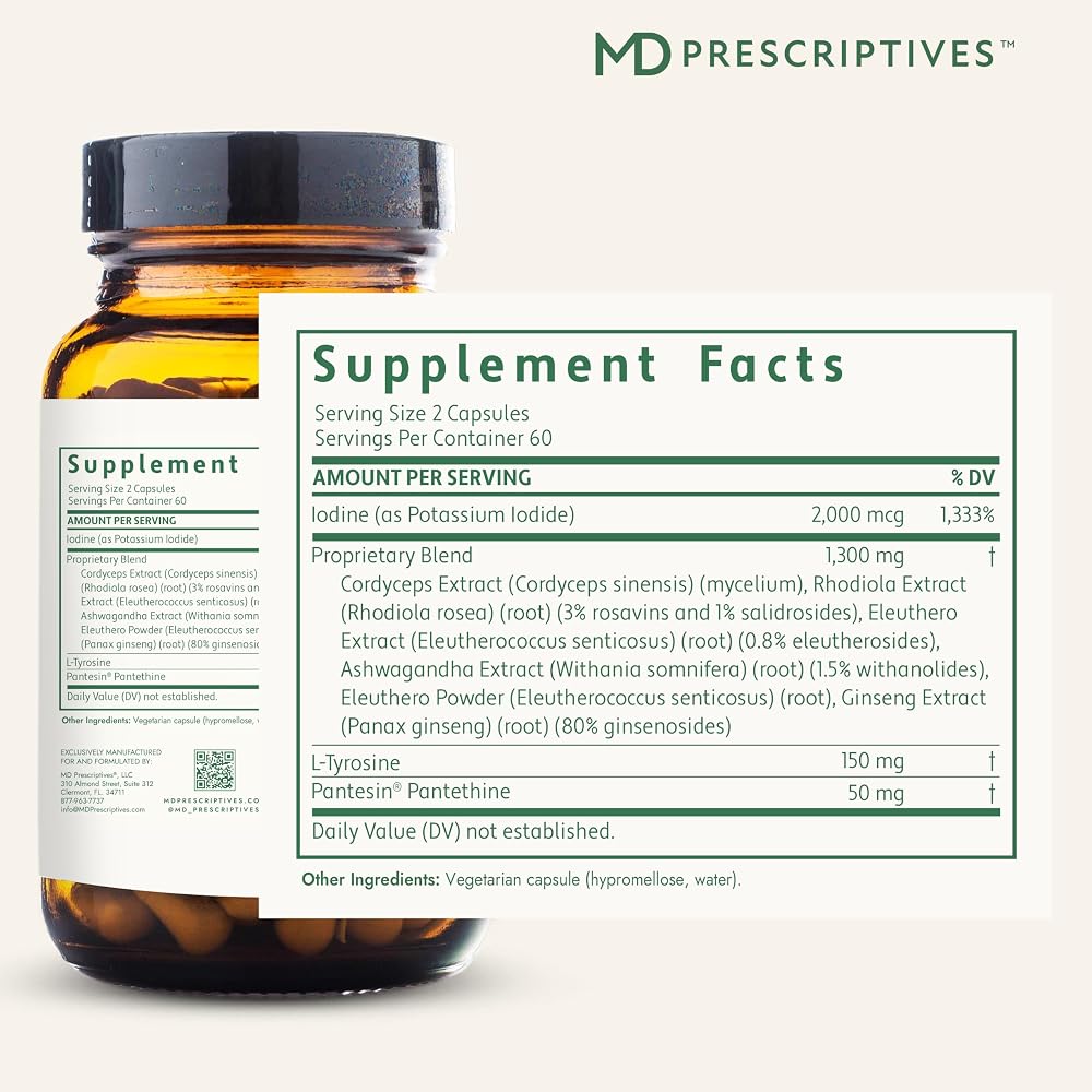 MD Prescriptives Adrenal Forte Adrenal Support - 120 Capsules - image 2