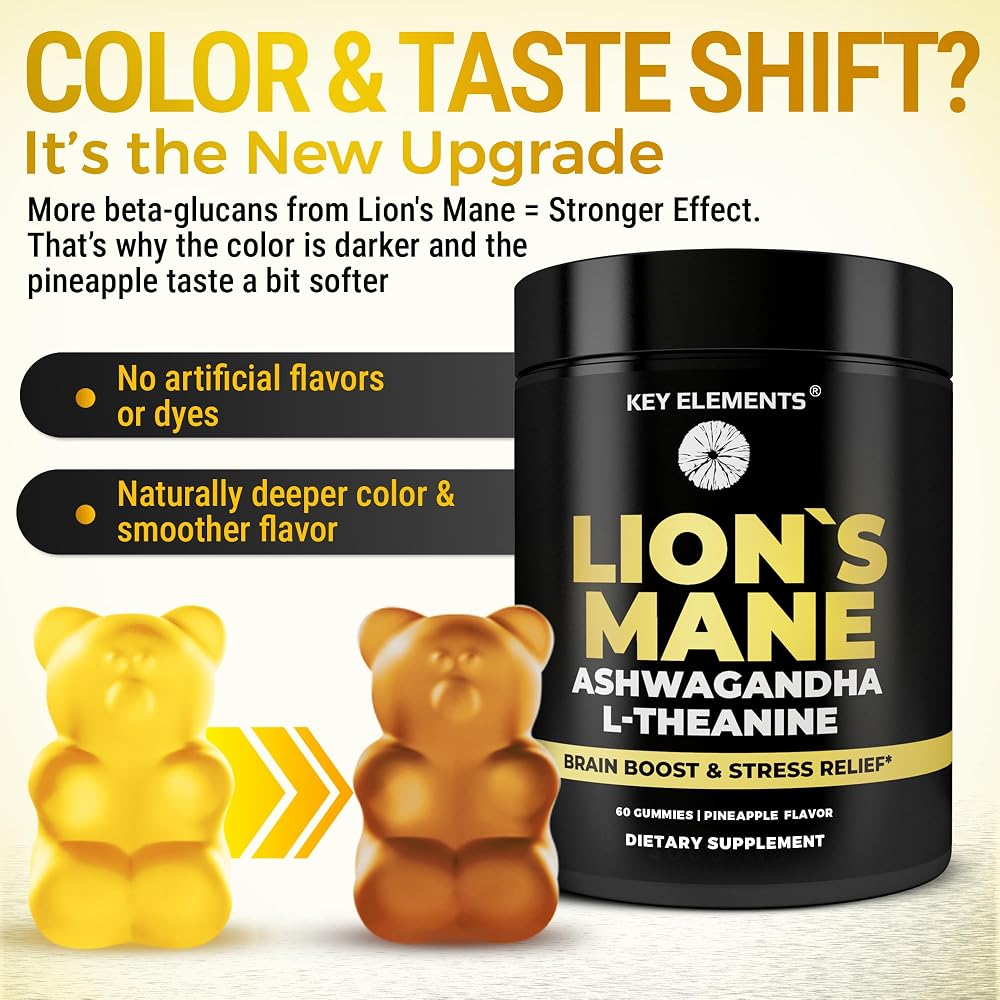 KEY ELEMENTS Lion's Mane Mushroom Gummies for Focus - 60 Count - image 3