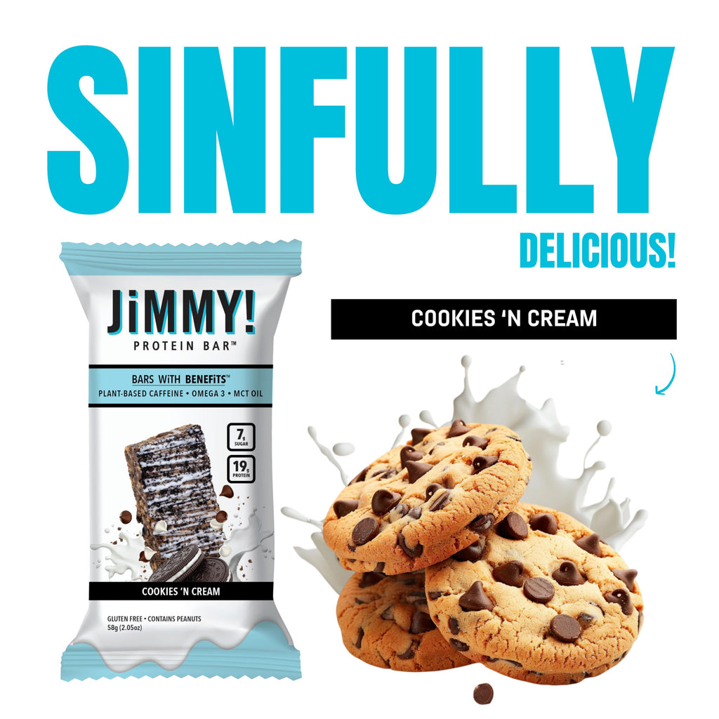 JIMMYBAR Cookies N Cream Protein Bars 19g - 12 Count - image 4