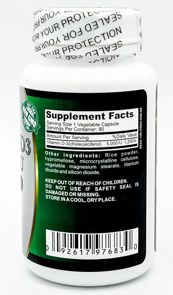 Tarsal Naturals Vitamin D3 5000 IU Capsules - 90 Capsules - image 2
