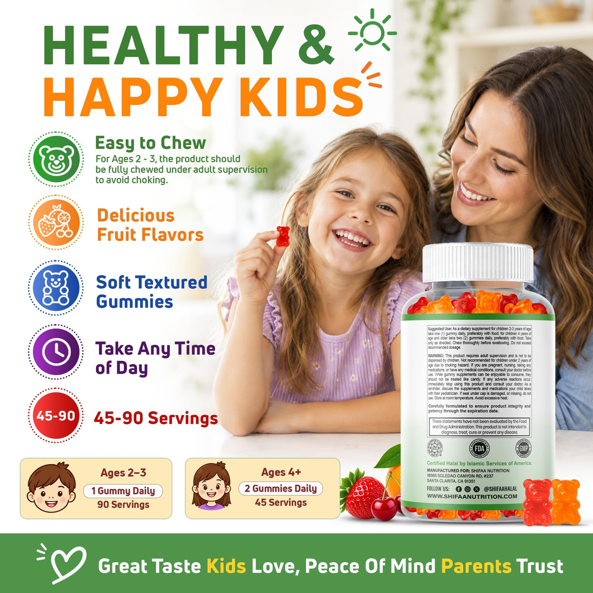 SHIFAA NUTRITION Halal Kids Multivitamin Gummies - 90 Count - image 4