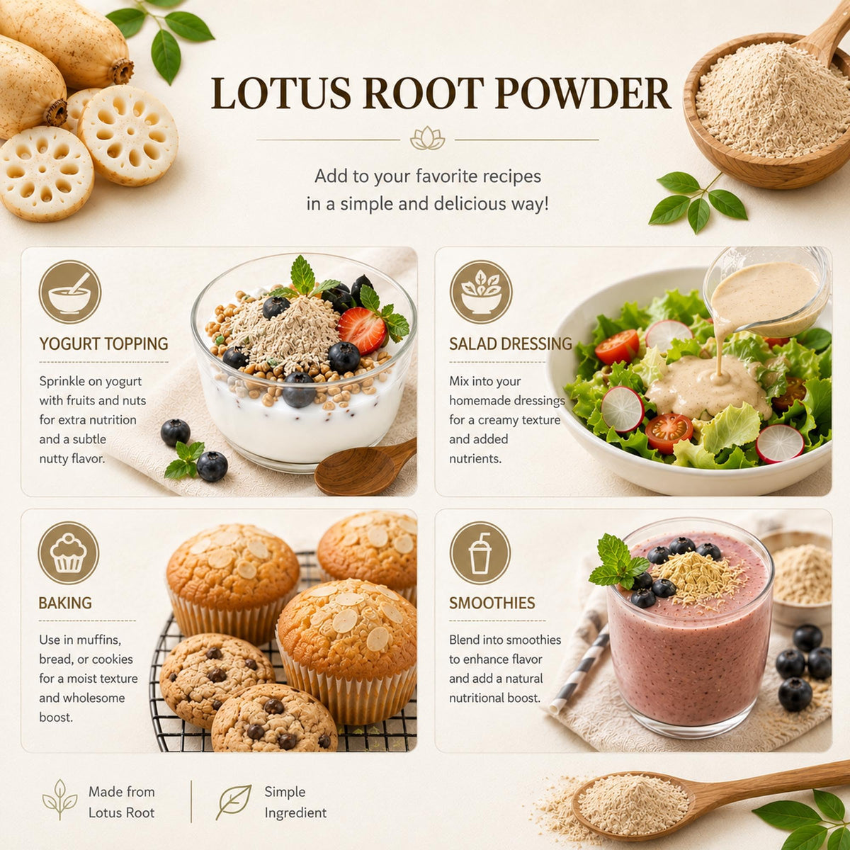 K-Herb Lotus Root Powder 100% Pure - 100g - image 5
