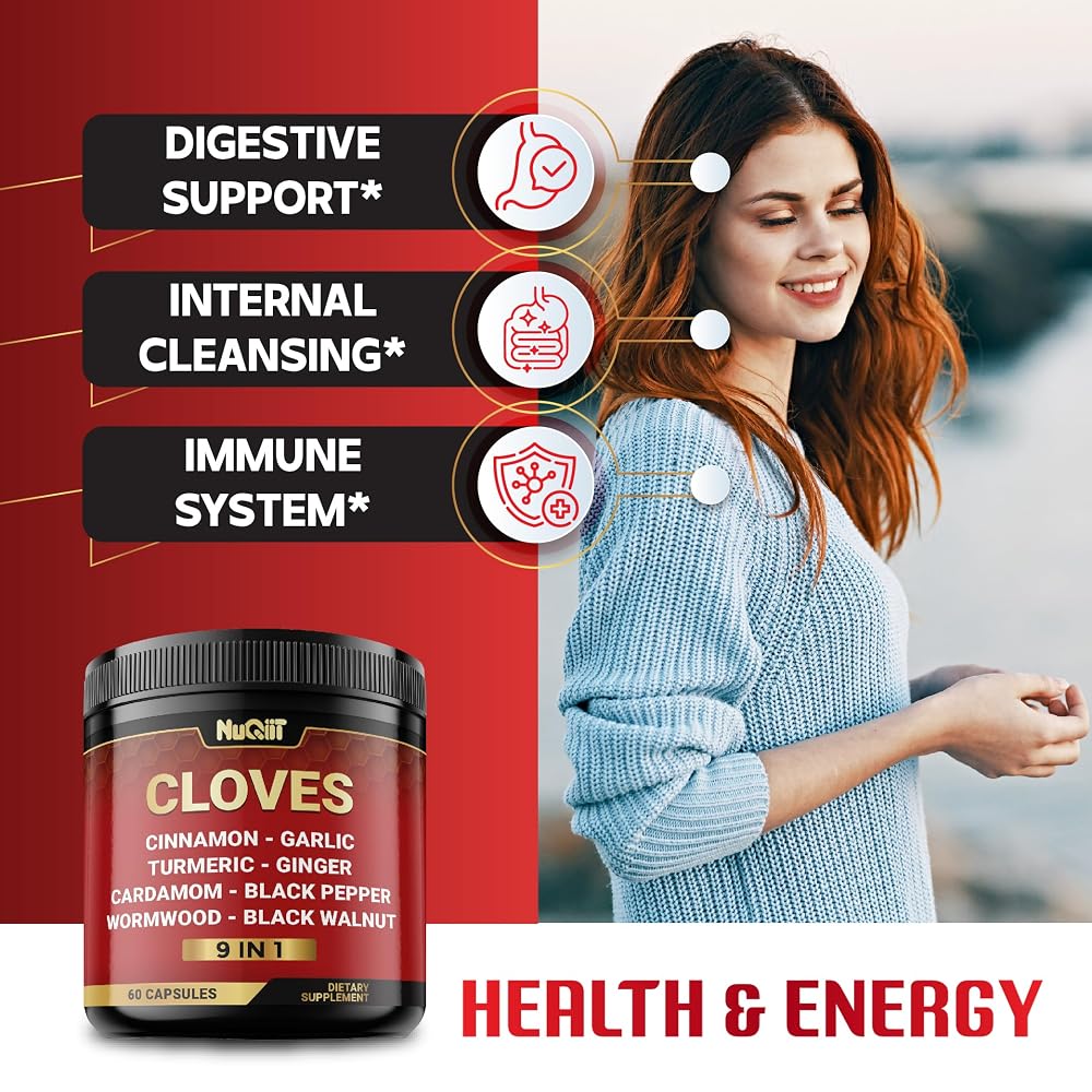 NUQIIT 9in1 Clove Supplement with Cinnamon & Turmeric - 60 Capsules - image 4